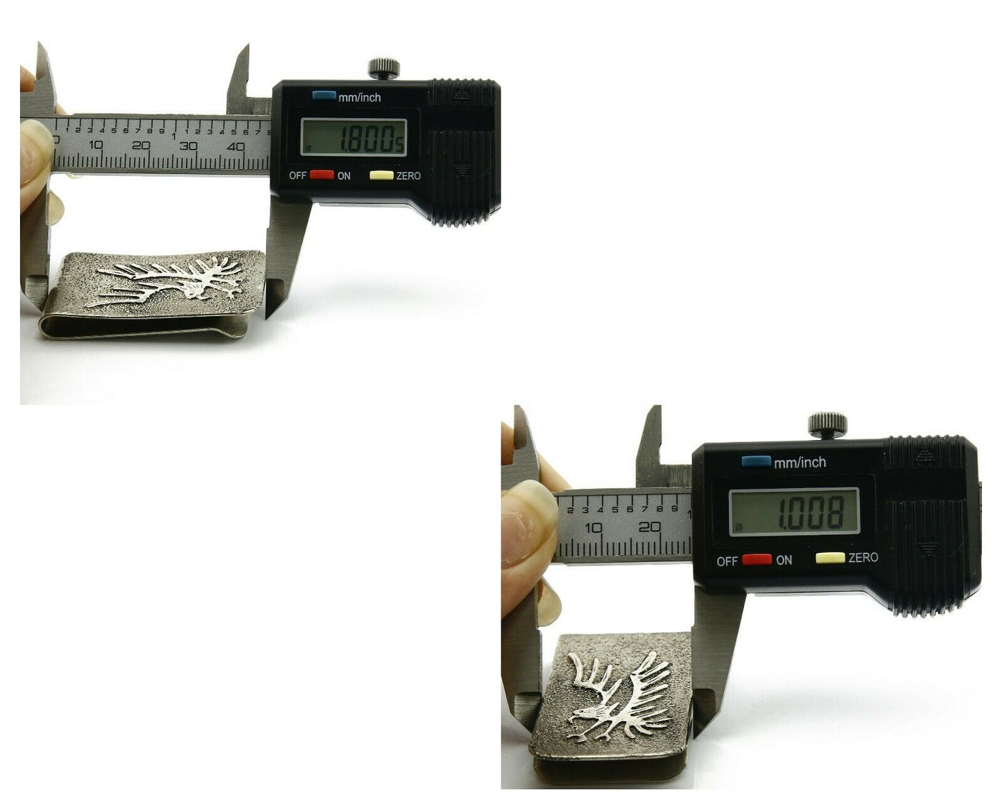 Navajo Money Clip .925 Silver & Nickle Hand Stamped Artist RB C.80's-90's