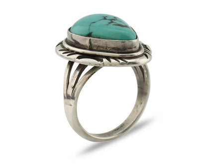 Navajo Ring 925 Silver Natural Mined Turquoise Native American Artist C.80's