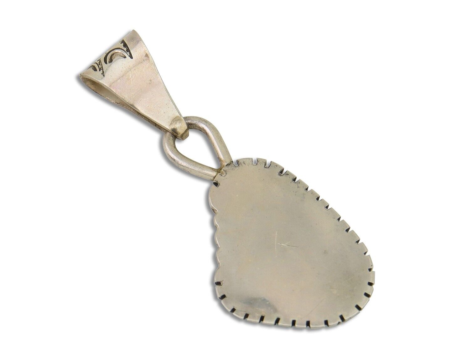 Navajo Sleeping Beauty Turquoise Pendant 925 Silver Signed Tony Guerro C.80's