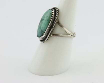Navajo Ring 925 Silver Kingman Turquoise Native American Artist C.80's