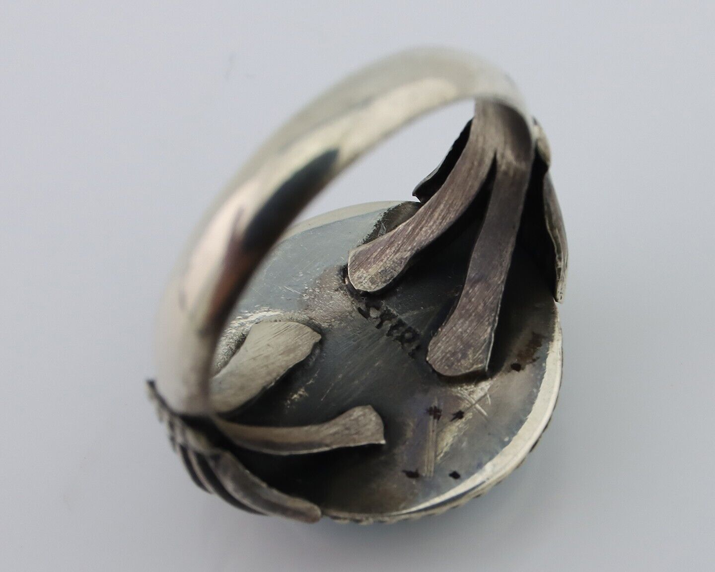Navajo Handmade Ring 925 Silver Blue Turquoise Native American Artist C.80's