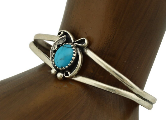 Navajo Slave Bracelet 925 Silver Natural SB Turquoise Native American C.80's