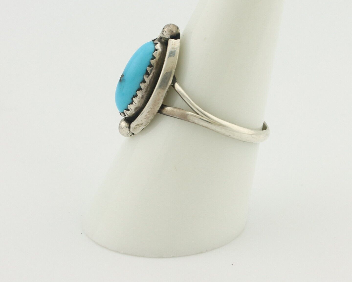 Navajo Ring 925 Silver Sleeping Beauty Artist Signed Sky Stone Creations C.80's