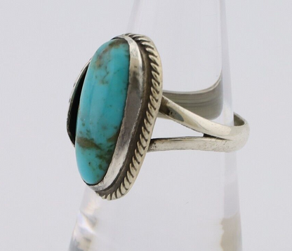 Navajo Handmade Ring 925 Silver Natural Turquoise Native American Artist C.80's