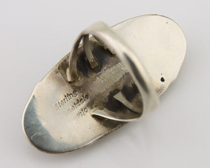 Navajo Ring 925 Silver Black Onyx Artist Signed William Denetdale C.80's