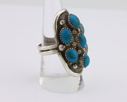 Navajo Ring 925 Silver Arizona Turquoise Artist Signed BM C.80's