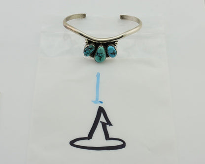Navajo Bracelet 925 Silver Morenci Turquoise Artist Signed Frank Sandoval C.80's