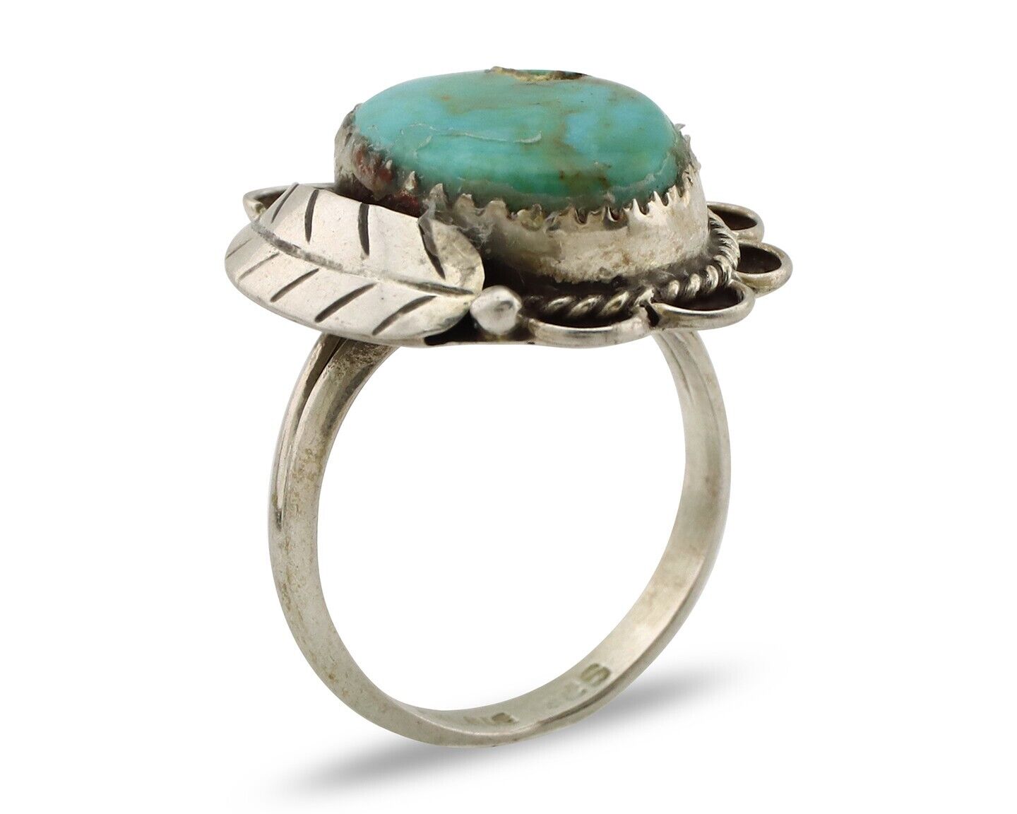 Navajo Handmade Ring 925 Silver Turquoise Native American Artist C.80's
