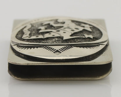 Navajo Lizard Money Clip .925 Silver & .999 Nickle Signed Gibson Gene C.80's