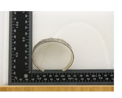 Navajo Bracelet .925 Silver Red Coral Cuff Artist Signed NP C.80's