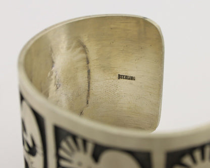 Navajo Kokopelli Bracelet 925 Silver Native American Artist Handmade C.80's