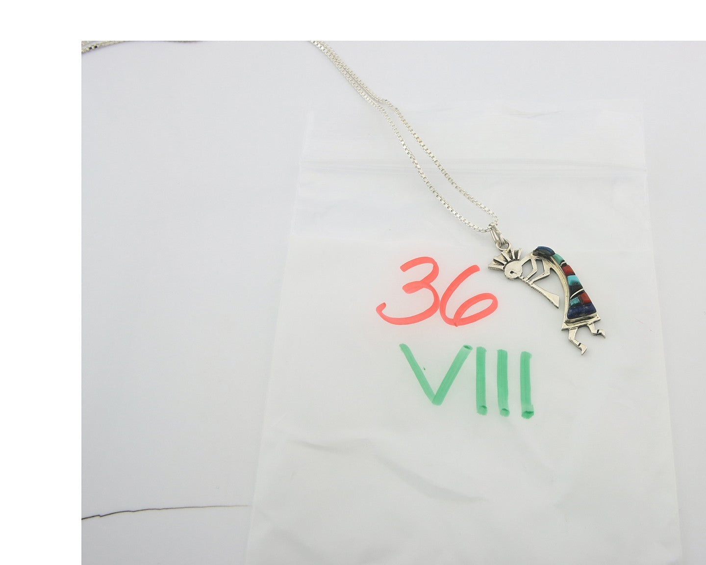 Navajo Kokopelli Necklace Sterling Silver Authentic Natural Gemstone