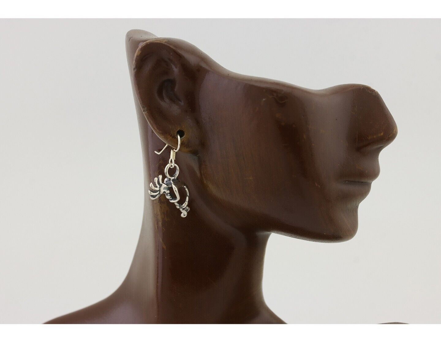 Navajo Kokopelli Dangle Earrings 925 Silver Native American Artist C.80's