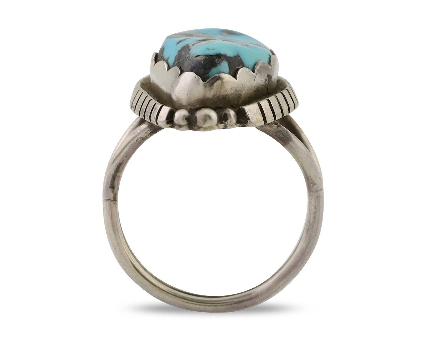 Navajo Handmade Ring 925 Silver Turquoise Signed Tony Guerro C.80's