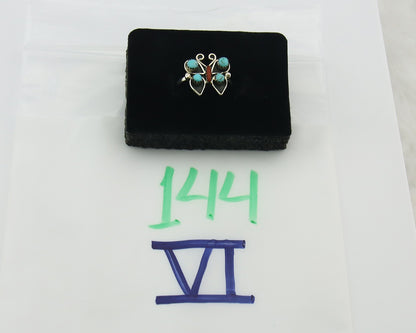Navajo Butterfly Ring Sterling Silver Authentic Turquoise & Coral Size 6.25