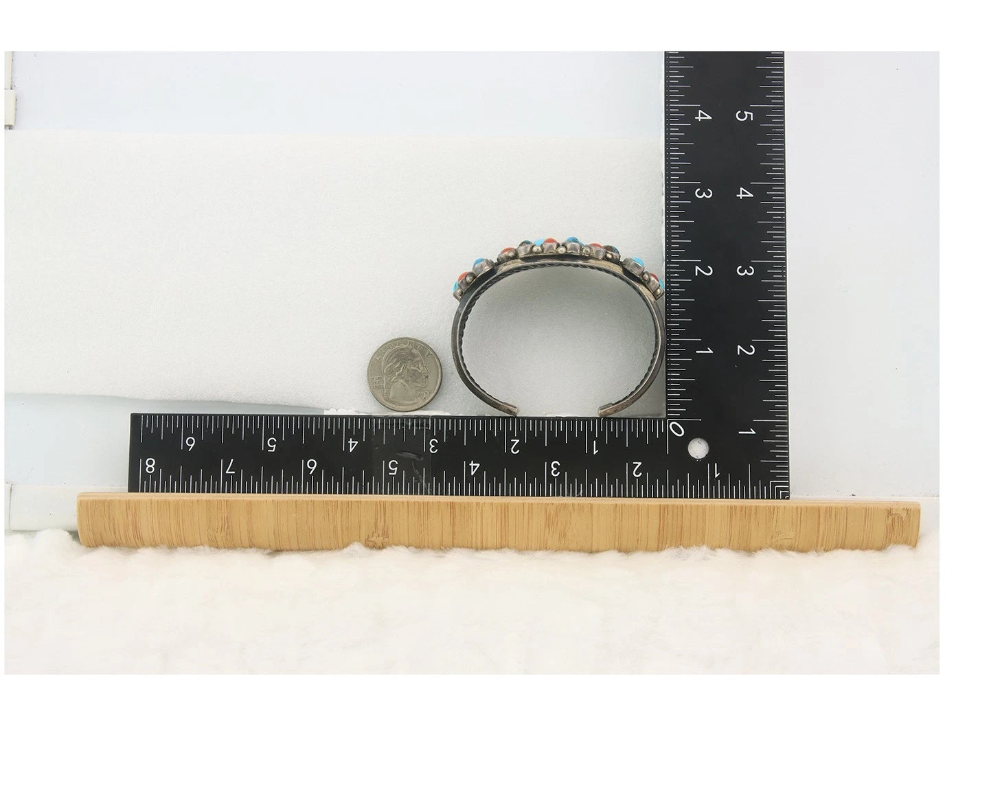 Navajo Cuff Bracelet Sterling Silver Natural Gemstone Vintage Handmade