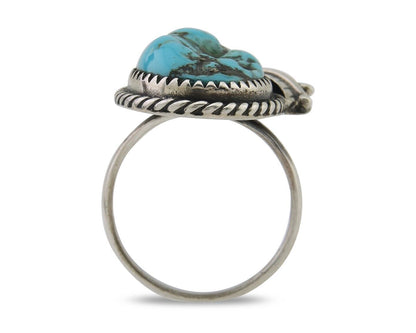 Navajo Handmade Ring 925 Silver Natural Turquoise Native Artist C.80's