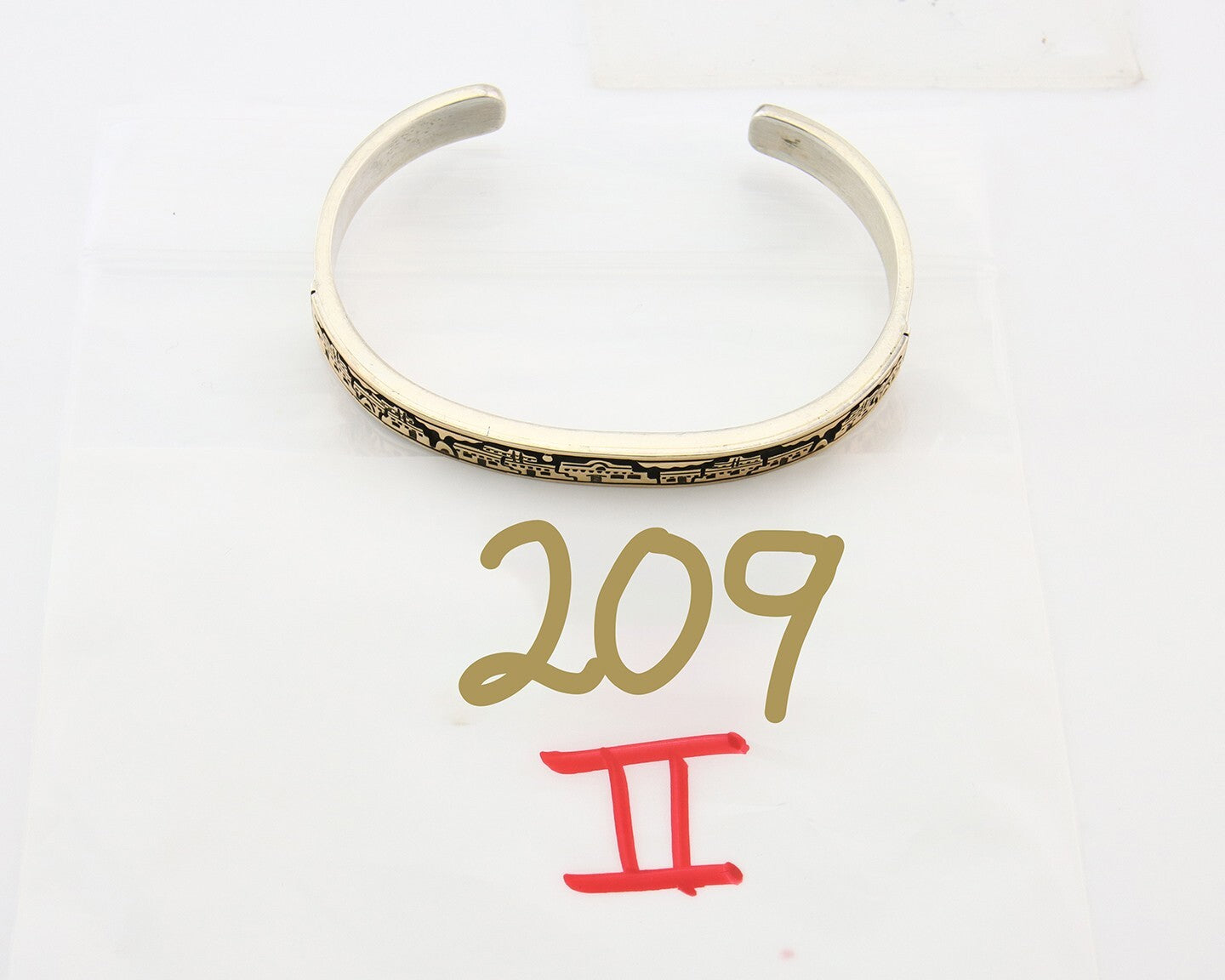 Navajo Bracelet 925 Silver & 14k Gold Signed MM Rogers C.80's