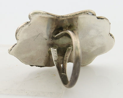 Navajo Ring 925 Sterling Blue Turquoise Native American Artist C.80's