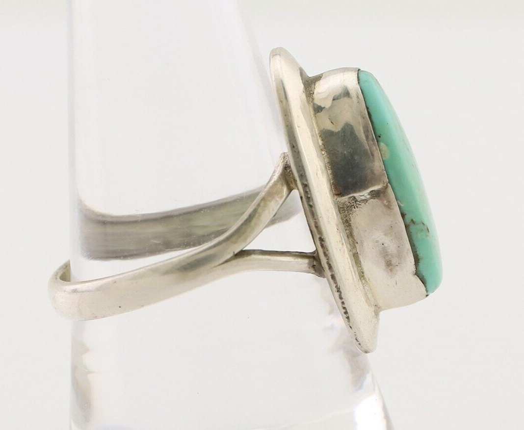 Navajo Handmade Ring 925 Silver Blue Turquoise Artist Signed Kachina C.80's
