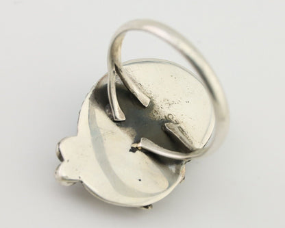 Navajo Ring 925 Silver Natural Kingman Turquoise Native American Artist C.80's