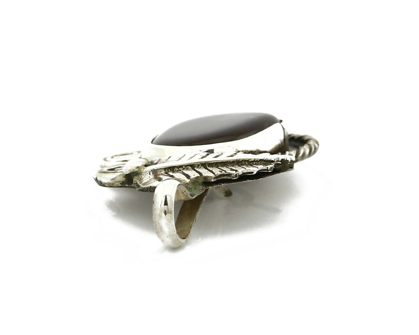 Navajo Josephine Rojas Natural Mined Fire Agate .925 Silver Handmade Pendant