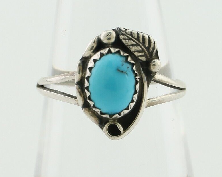 Navajo Handmade Ring 925 Silver Sleeping Beauty Artist Signed SC C.80's