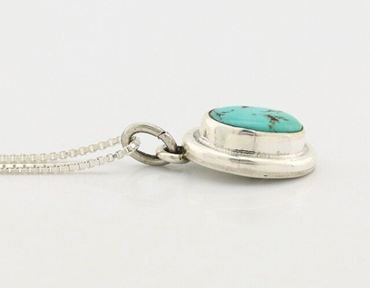 Navajo Necklace 925 Silver Natural Kingman Turquoise Native Artist C.2008