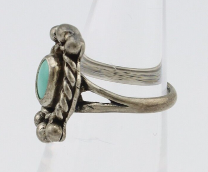 Navajo Ring 925 Silver Natural Blue Turquoise Native American Artist C.1980's
