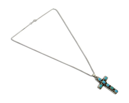Navajo Necklace 925 Silver Natural Turquoise Artist C Montoya C.80's
