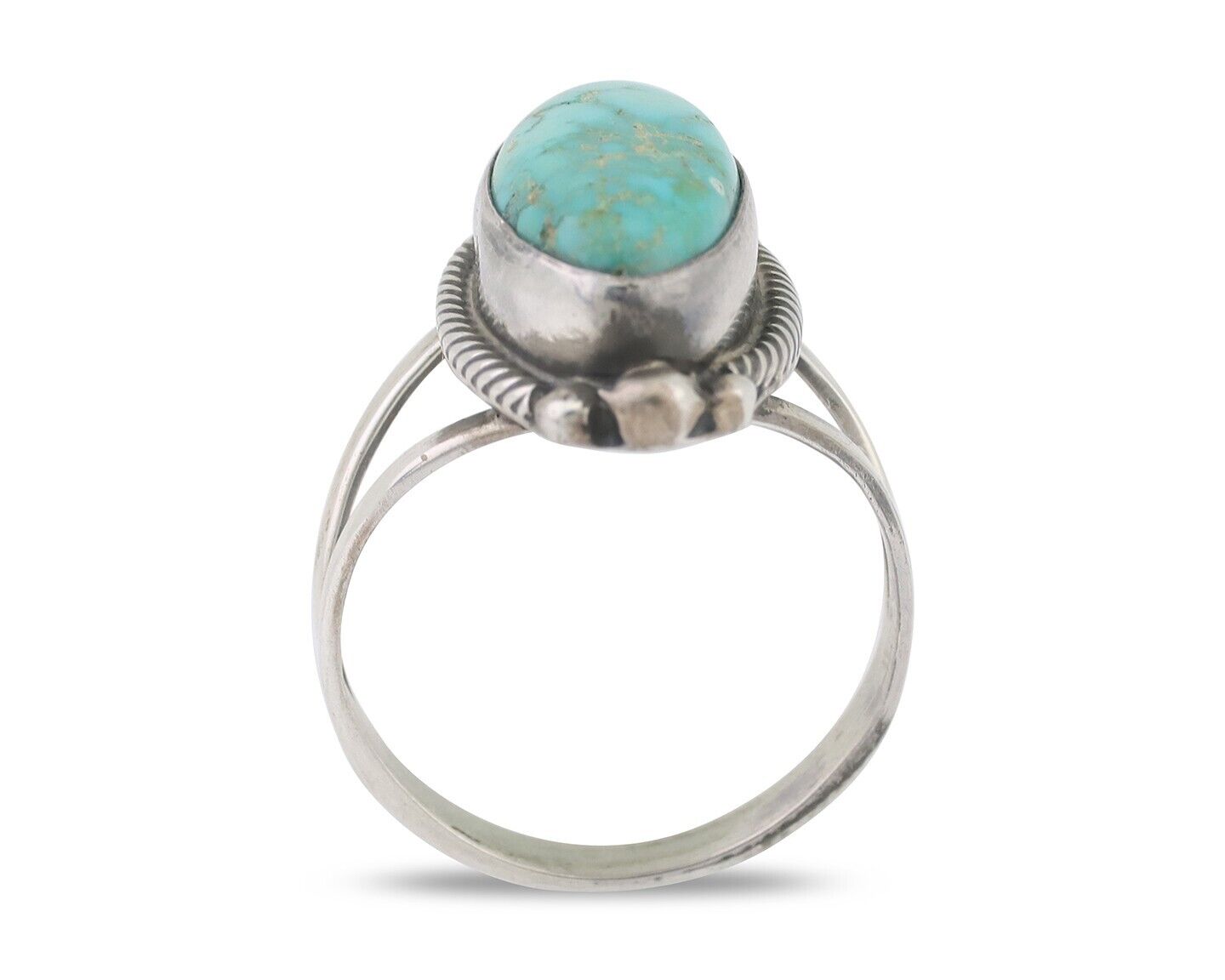 Navajo Ring 925 Silver Natural Blue Turquoise Artist Signed Jack Whittaker C.80s