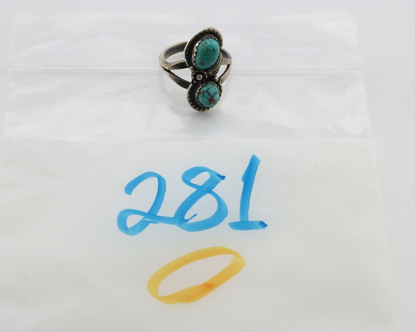 Navajo Ring 925 Silver Natural AAA Blue Spiderweb Turquoise Tom Willeto C.80's