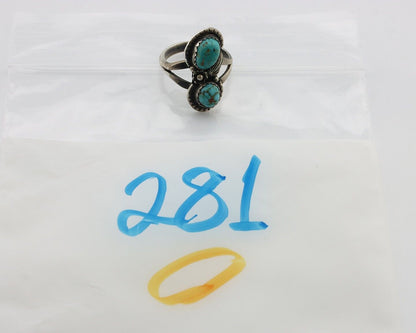 Navajo Ring 925 Silver Natural AAA Blue Spiderweb Turquoise Tom Willeto C.80's