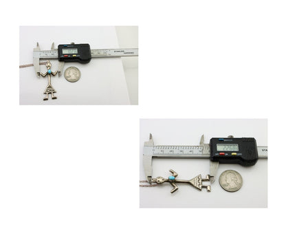 Navajo Turquoise Necklace 925 Silver Sand Cast Dancer C.80's