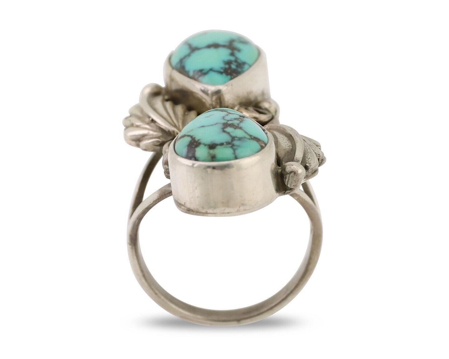 Navajo Handmade Ring 925 Silver Natural Tuquoise Artist Signed R E C.80's
