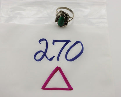 Navajo Ring 925 Silver Natural Mined Malachite Artist Signed Justin Morris C.80s