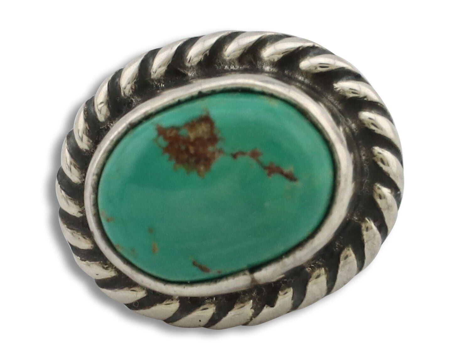 Navajo Tie Tack 925 Silver Natural Mined Turquoise Native American Artist C.80's