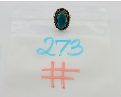Navajo Ring 925 Silver Natural Blue Turquoise Artist Signed M BEGAY C.80's