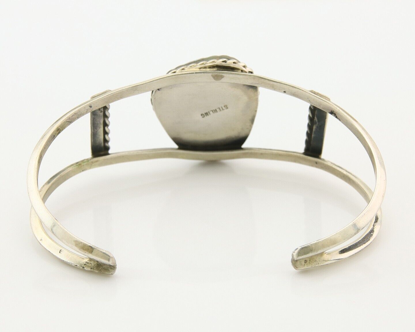 Navajo Bracelet 925 Silver Natural Blue Turquoise Native American Artist C.80s