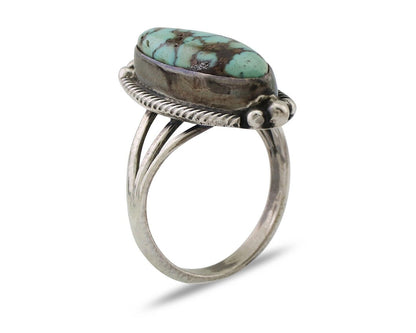 Navajo Ring 925 Silver Turquoise Signed D. Delgarito Size 7.5 C.80's