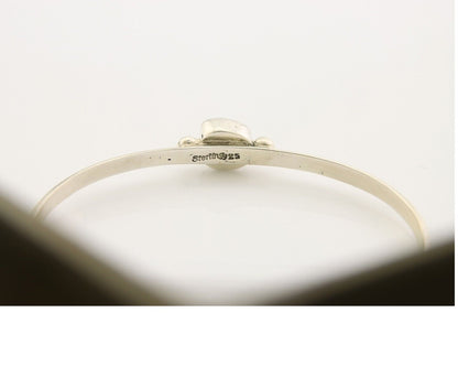 Navajo Bracelet .925 Silver Natural Red Coral Cuff Native American Artist C.80's