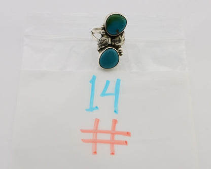 Navajo Ring 925 Silver Kingman Turquoise Artist Signed L C.80's