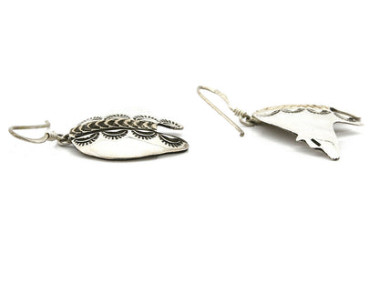 Navajo Dangle Earrings 925 Silver & 14k Solid Gold Spirit Bear Artist RT