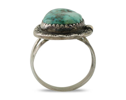 Navajo Ring 925 Silver Natural Blue Turquoise Tom Willeto C.80's