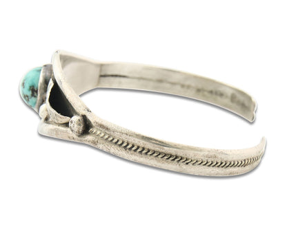 Vintage Navajo Bracelet 925 Silver Turquoise Handmade Signed GC 01 (The Turtle)
