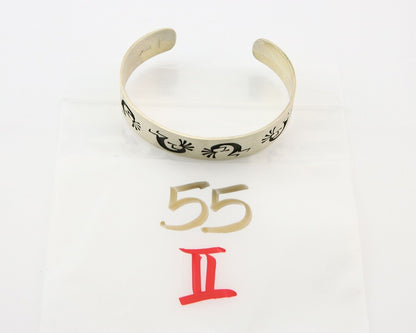 Hopi Bracelet 925 Silver Handmade Artist Signed Kachino Doll C.80's