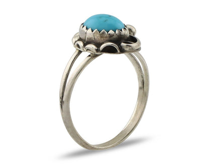 Navajo Ring 925 Silver Turquoise Artist Signed SkyStone Creations C.80's