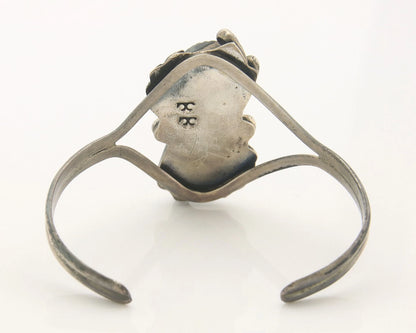 Navajo Cuff Bracelet Sterling Silver Natural Gemstone Vintage Signed BB