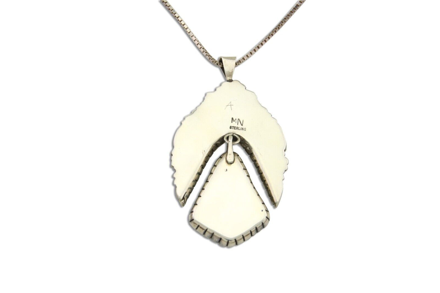 Navajo Necklace 925 Silver Royston Turquoise Artist Signed MN C.80's