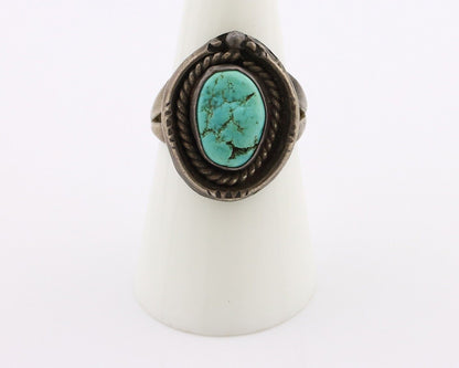 Navajo Ring 925 Silver Blue Turquoise Native American Artist C.80's